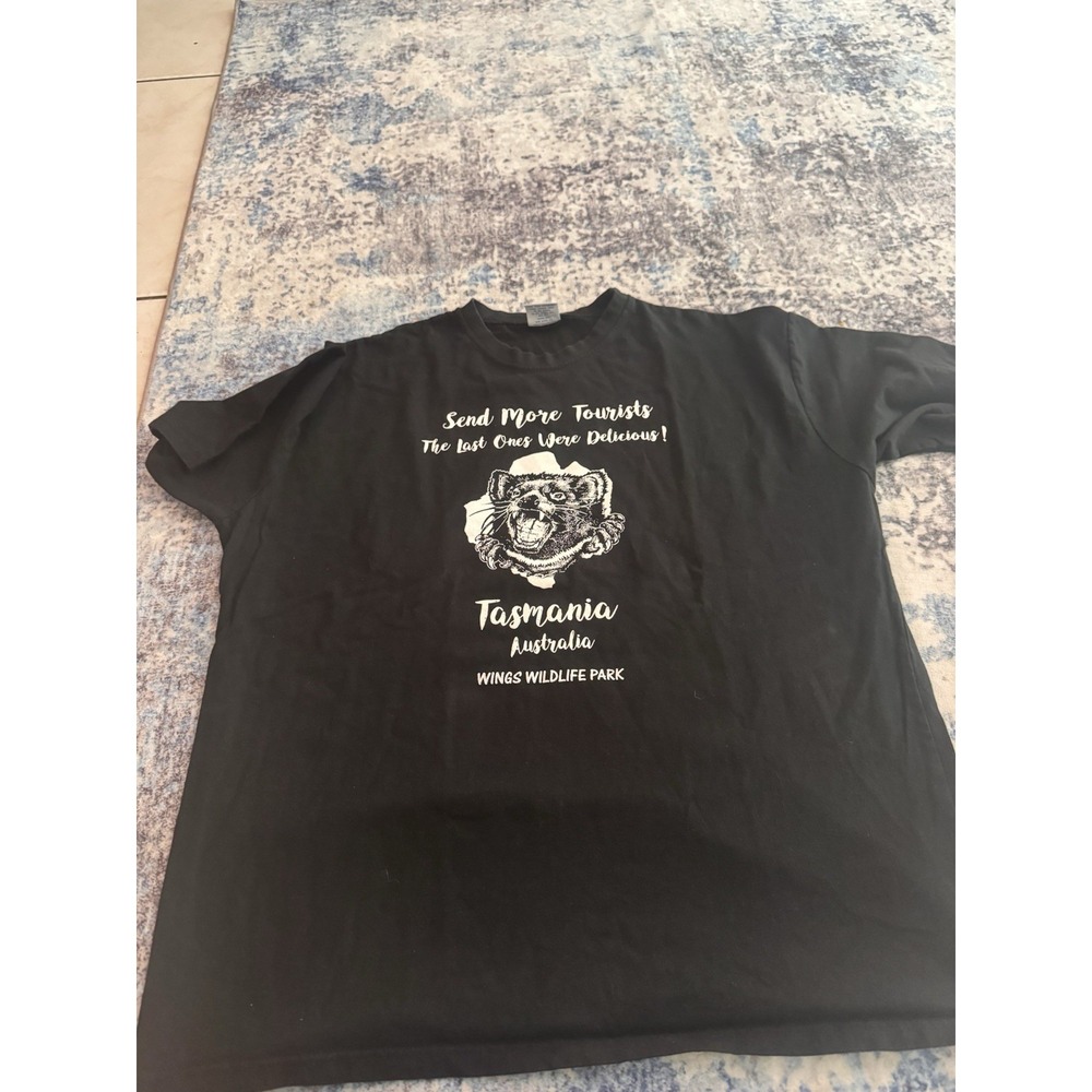 Wings Wildlife Park T Shirt Mens XL Tasmania Devil Send More Tourists Australia